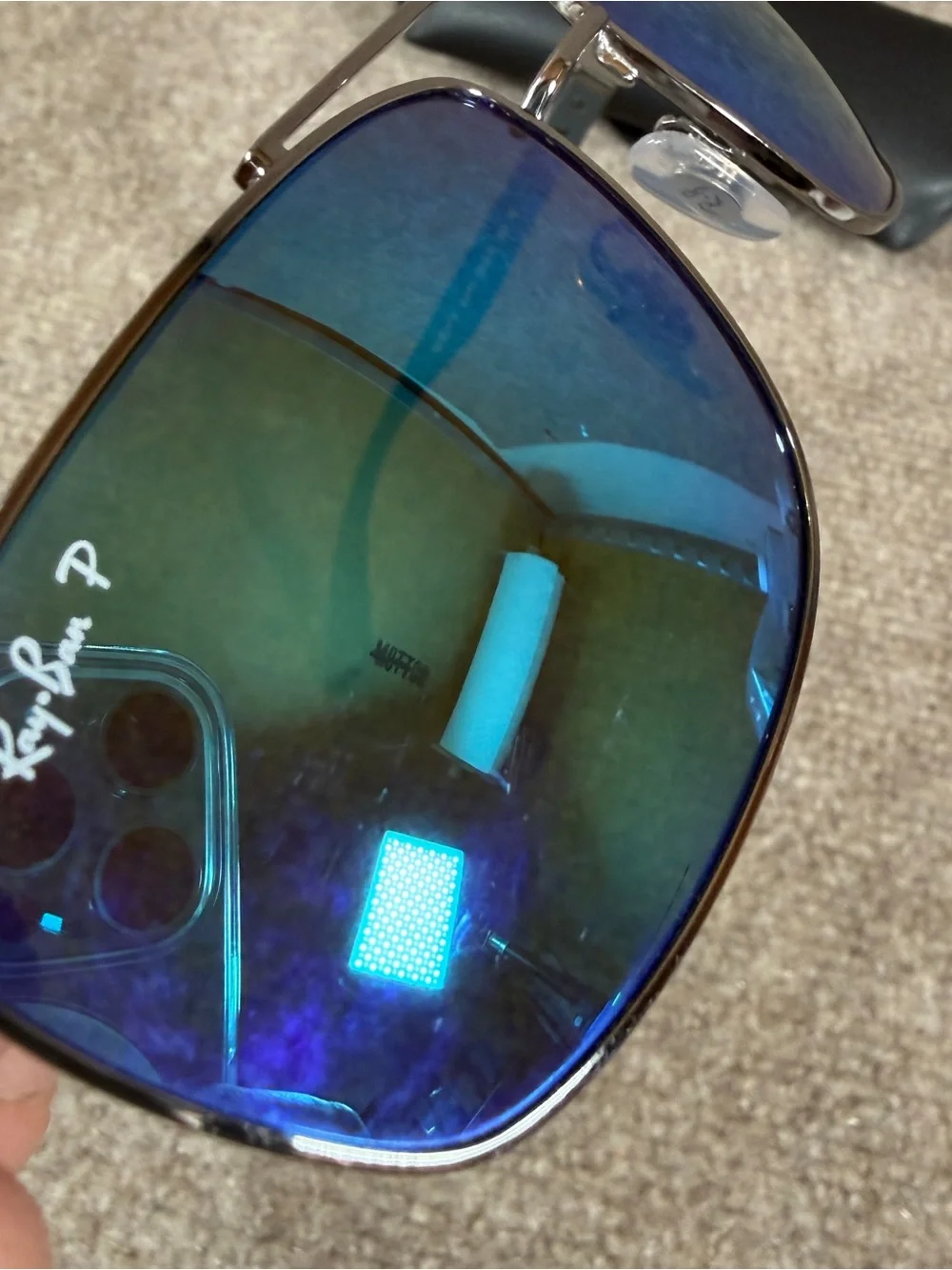 Ray-Ban Sunglasses Rb3737CH Blue Polarized Chromance Lens Gunmetal Frame 60-18